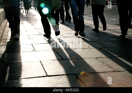Füße auf Straße, Bürgersteig, Rush hour Stockfoto