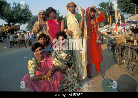 Eunuchen bei der Camel fair Pushkar Indien Stockfoto