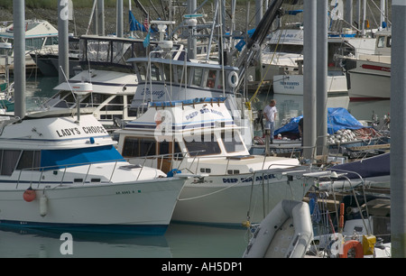 Boote in den kleinen Bootshafen in Valdez Prinz-William-Sund Alaska USA Stockfoto