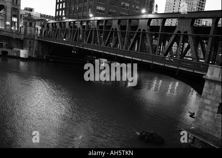 Wells street downtown Zugbrücke Chicag Illinois Stockfoto