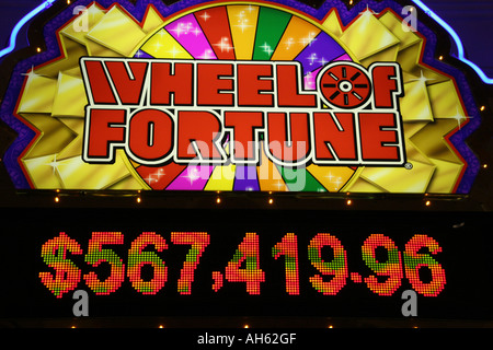 Großen Gewinn auf das Rad des Glücks in einem Casino in Las Vegas Stockfoto