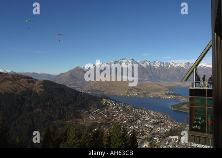 Queenstown von Skyline Gondola Südinsel Neuseeland Stockfoto