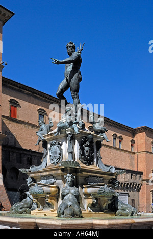 Neptun Brunnen, Piazza del Nettuno, Bologna, Italien Stockfoto