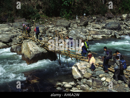 Brücke, Birethanti, Nepal Stockfoto