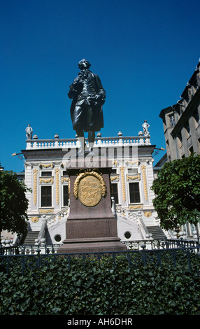 Statue von Goethe vor der alten Börse Börse Leipzig-Deutschland Stockfoto