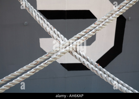 Linien der angedockten Schlachtschiff, Erie County Naval & Military Park, Buffalo, NY Stockfoto