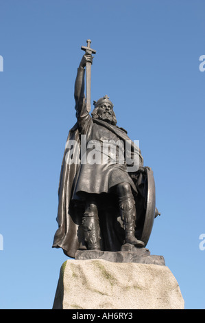 Statue von König Alfred dem großen an der Winchester Hampshire in England; geformt durch Sir Hamo Thornycroft & im September 1901 enthüllt Stockfoto