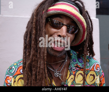 Rastafari Mann am Notting Hill Karneval. Stockfoto