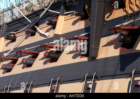 HMS Victory erstklassig Linienschiff Kanonen Kanonen Stockfoto