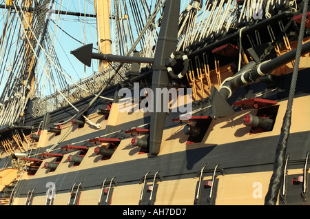 HMS Victory erstklassig Linienschiff Kanonen Kanonen Stockfoto