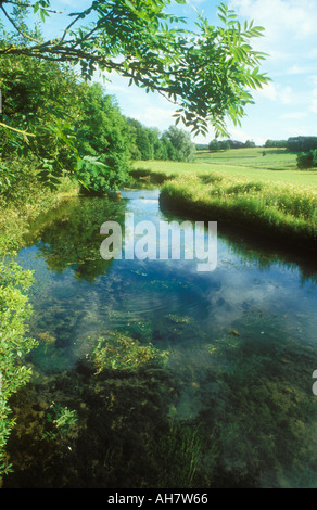 Fluß Lathkill in der Nähe von Youlgreave in Derbyshire Dales Stockfoto