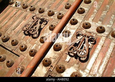 Der Eintrag Tür Detail des Gebäudes in Sevilla Stockfoto