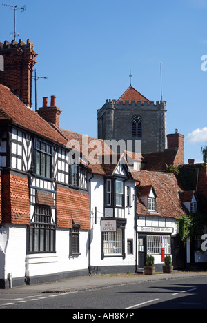 High Street und Abtei, Dorchester-on-Thames, Oxfordshire, England, UK Stockfoto