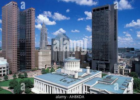 Skyline von Columbus Ohio State Capitol Ohio Stockfoto