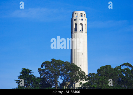 Die 210 ft gelegen Art-deco-Coit Tower auf dem Telegraph Hill in San Francisco Kalifornien Stockfoto