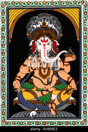 Kunst Malerei von Orissa indischen Gott Ganesh Elefantenkopf Indien Stockfoto