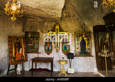 Basarbovo Rock Kloster, Bulgarien Stockfoto