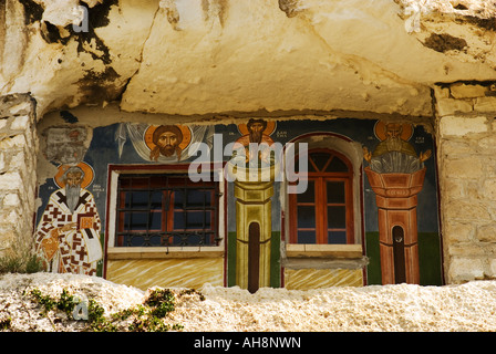 Basarbovo Rock Kloster, Bulgarien Stockfoto