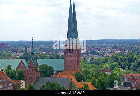 Lübecker Dom Dom-Vogel-Ansicht Stockfoto