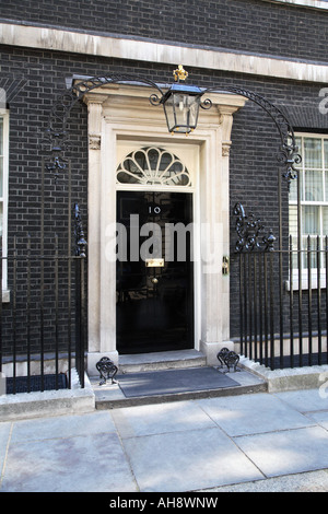 Haustür auf Nr. 10 Downing Street Stockfoto