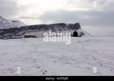 Blick vom Calton Hill in Snow Stockfoto