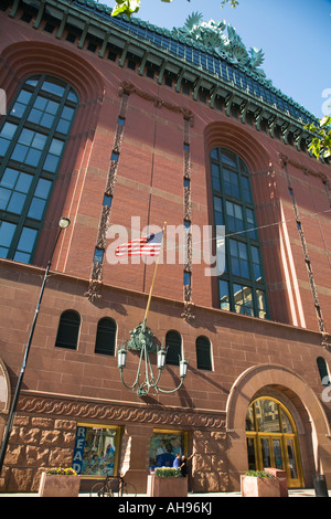 ILLINOIS Chicago außen von Harold Washington Library Center auf Staat und Kongress Straßen öffentliche Einrichtung Stockfoto