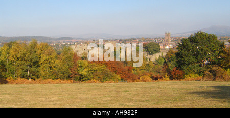 Ludlow im Herbst von Whitecliffe gemeinsamen Shropshire Stockfoto