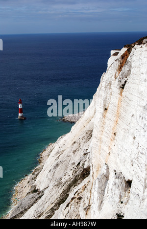 Beachy Head und Leuchtturm, Beachy Head, East Sussex, England, Vereinigtes Königreich Stockfoto