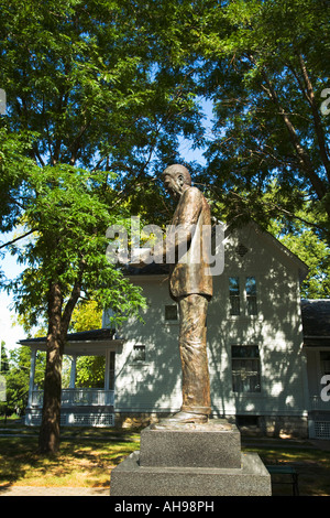 ILLINOIS Dixon Ronald Reagan Knabenalter Homepage Statue des Präsidenten in Parkanlage Stockfoto