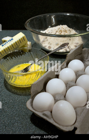 Schokoladenkekse Backen verwendeten Zutaten Stockfoto