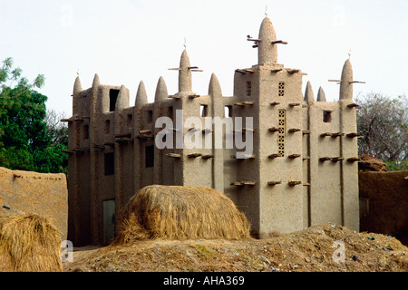Kleinen Schlamm Bau Moschee am Ufer des Flusses Niger, Mali Stockfoto