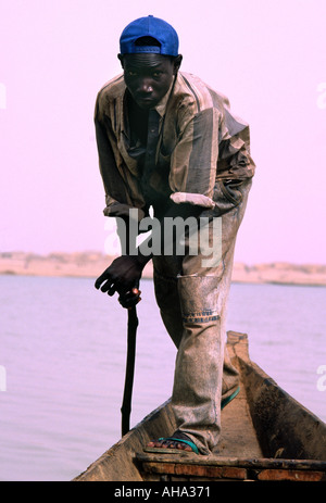 Bootsmann Fluss Niger Mali Stockfoto