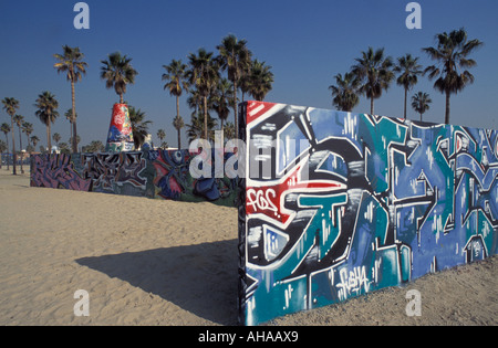 Graffiti Wall Venice Beach Los Angeles County California Vereinigten Staaten von Amerika Stockfoto
