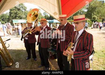 UK Hampshire Romsey Broadlands CLA Game Fair akustische Jass Jazz Band musikalische Unterhaltung Stockfoto