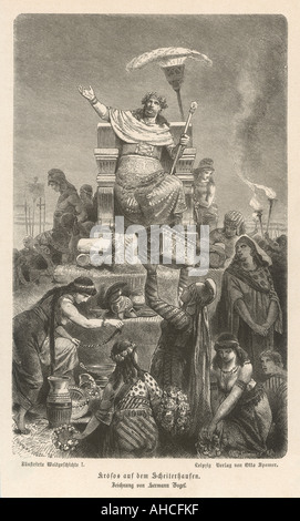 Krösus Scheiterhaufen Stockfoto