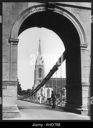 Marlow Kirche Brücke Stockfoto