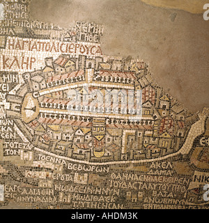 Kartografie, Karten, älteste Karte Palästinas, Detail, Jerusalem, 6. Jahrhundert, Madeba, historisch, historisch, Asien, Jordanien, bildende Kunst, Israel, Stadtansicht, Ansichten, Stadtbild, Stadtansichten, Stockfoto