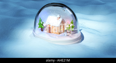 Eine 3D Rendern eine Schneekugel Stockfoto