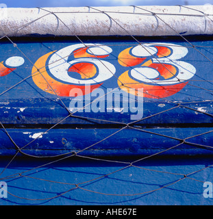 Angelboot/Fischerboot und Net detail blau 63 Stockfoto
