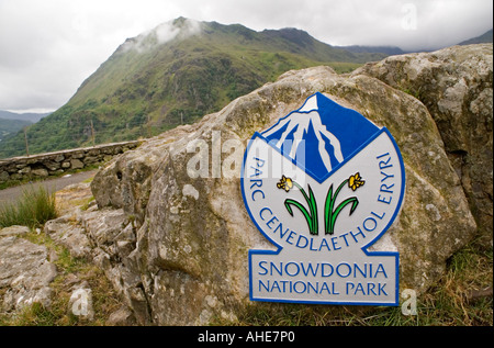 Snowdonia-Nationalpark Zeichen Wales UK Stockfoto