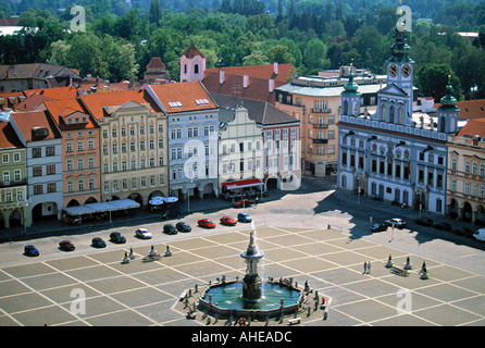 Namesti Otakara II Platz, Budweis in Südböhmen, Tschechien Stockfoto