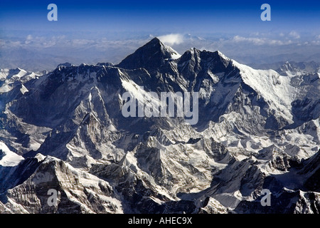 Nuptse Everest und Lhotse das Dach des Wortes. Stockfoto