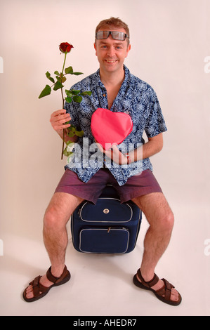 STUDIO PORTRAIT ILLUSTRIERT MÄNNER GEHEN IM URLAUB, LIEBE FINDEN Stockfoto