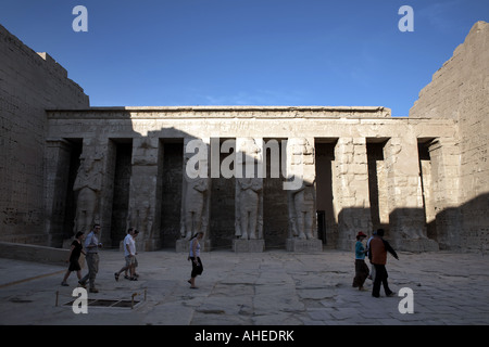 Tempelanlage von Medinet Habu, Leichenhalle Tempel von Ramses III Stockfoto