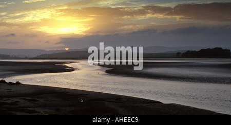 Kent-Mündung von Sandside in der Nähe von Arnside Cumbria am späten Nachmittag Stockfoto