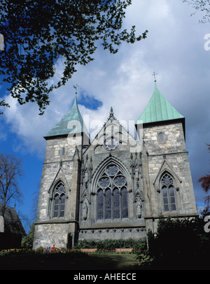 Ostfassade des Stavanger Domkirke (Kathedrale), Stavanger, Rogaland, Norwegen. Stockfoto