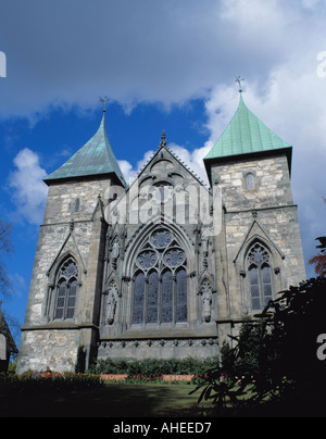 Ostfassade des Stavanger Domkirke (Kathedrale), Stavanger, Rogaland, Norwegen. Stockfoto