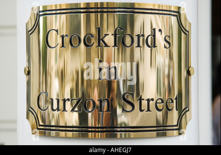 Crockfords Casino in "Curzon Street" W1 Mayfair zentralen London [City of Westminster] England HOMER SYKES Stockfoto