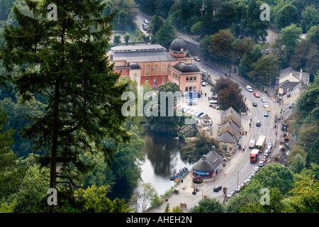 Matlock Bath von Heights of Abraham, Derbyshire England aus gesehen Stockfoto