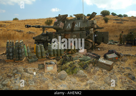 Israelische M 109 Self-Haubitze auf den Golanhöhen an der Grenze zu Syrien in Israel angetrieben Stockfoto